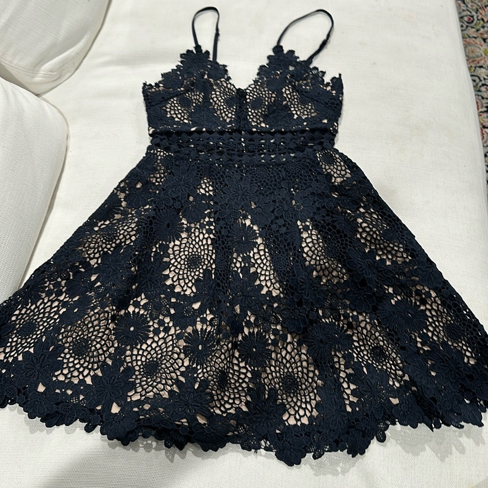 Selfie Leslie Angel Biba MOLLY FIT AND FLAIR DRESS NAVY XS
